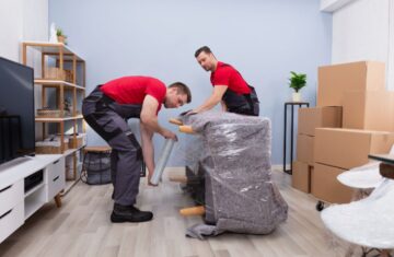 packing and moving furniture